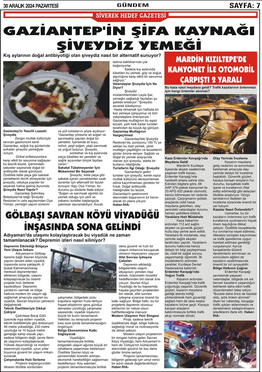 30.12.2024 Tarihli Gazetemiz