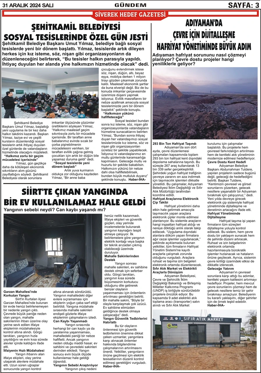 31.12.2024 Tarihli Gazetemiz 