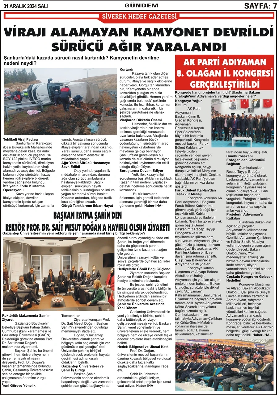 31.12.2024 Tarihli Gazetemiz 