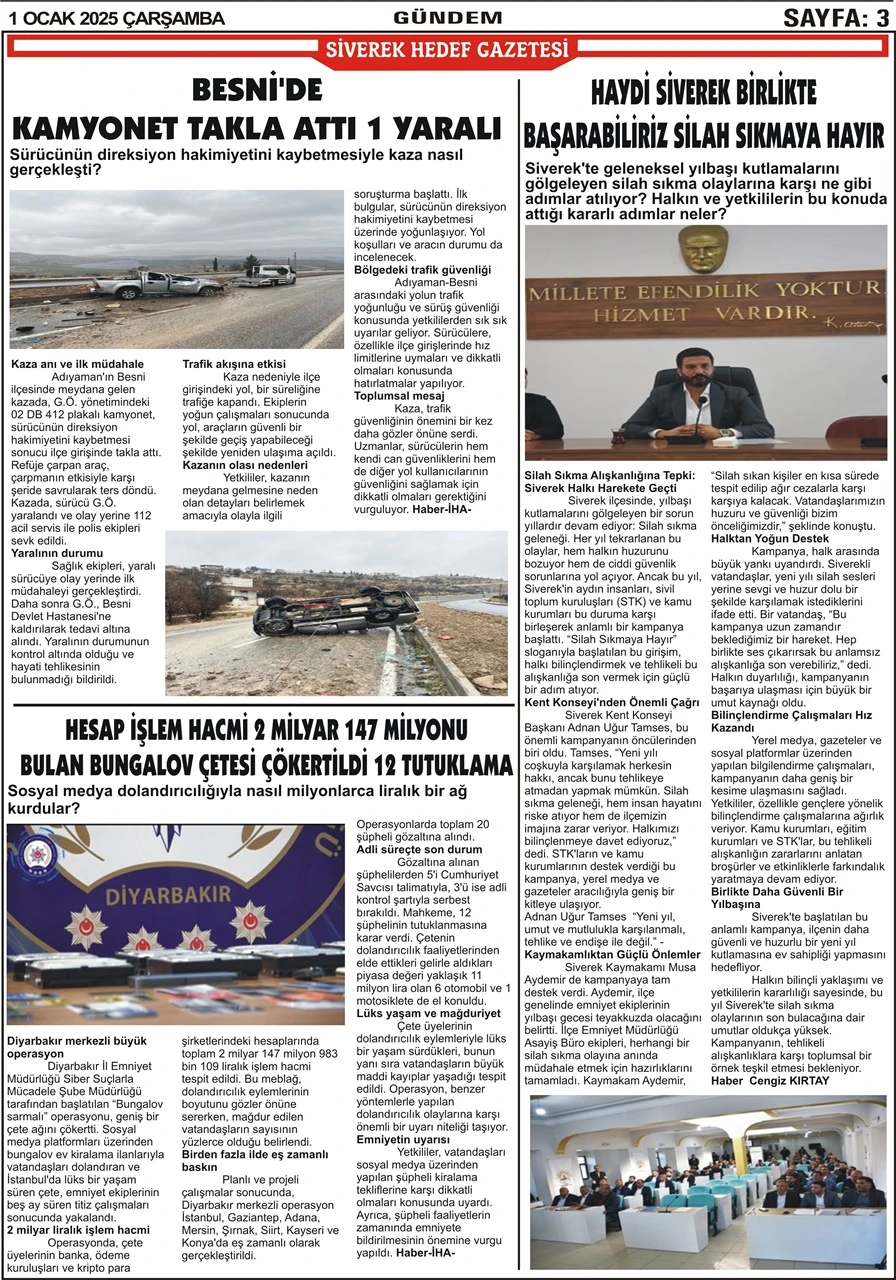 01.01.2025 Tarihli Gazetemiz