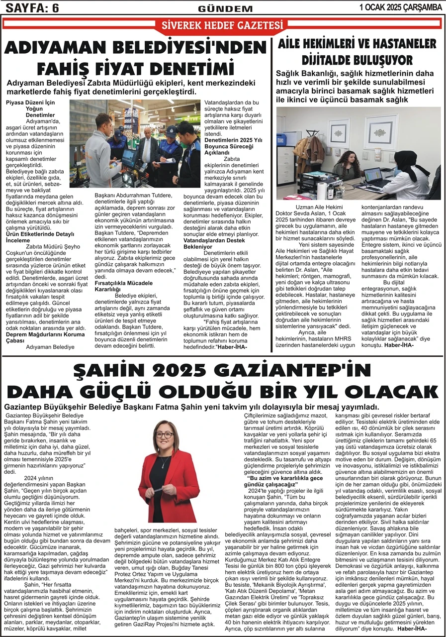 01.01.2025 Tarihli Gazetemiz