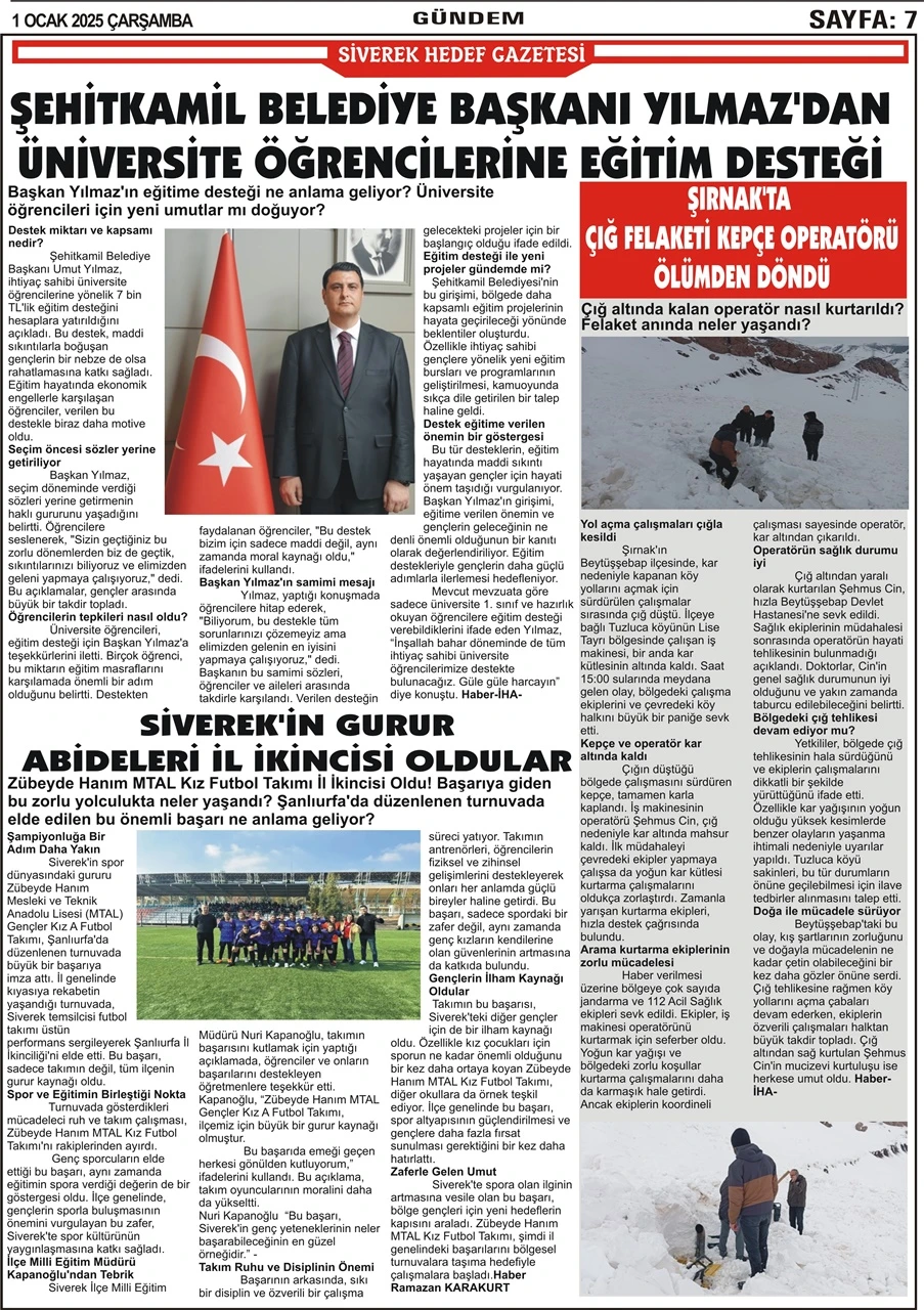 01.01.2025 Tarihli Gazetemiz