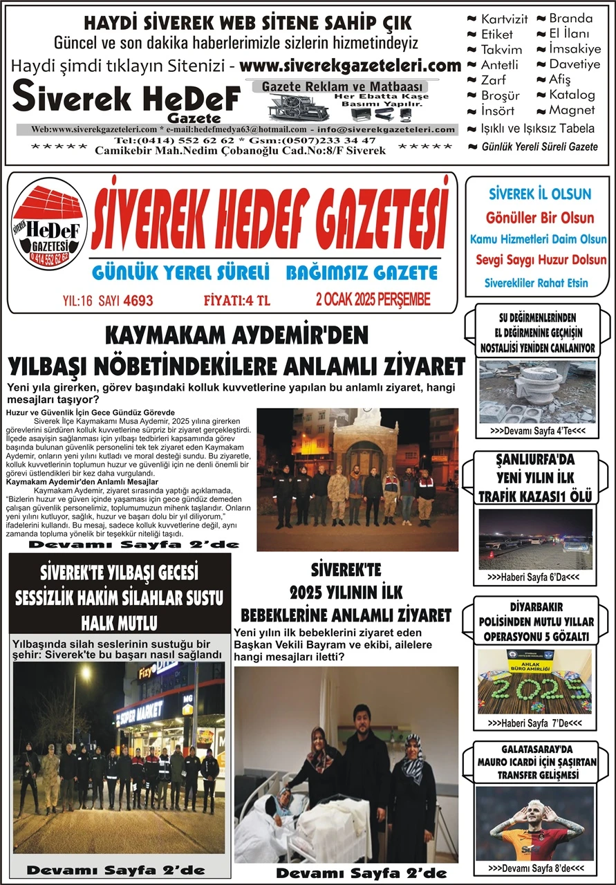 2.01.2025 Tarihli Gazetemiz