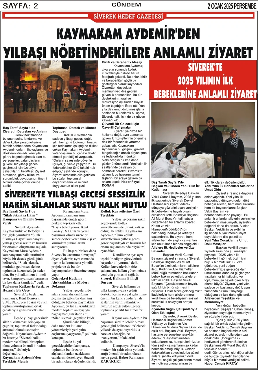 2.01.2025 Tarihli Gazetemiz