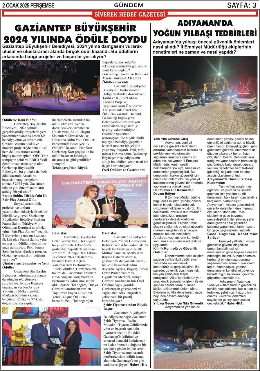 2.01.2025 Tarihli Gazetemiz