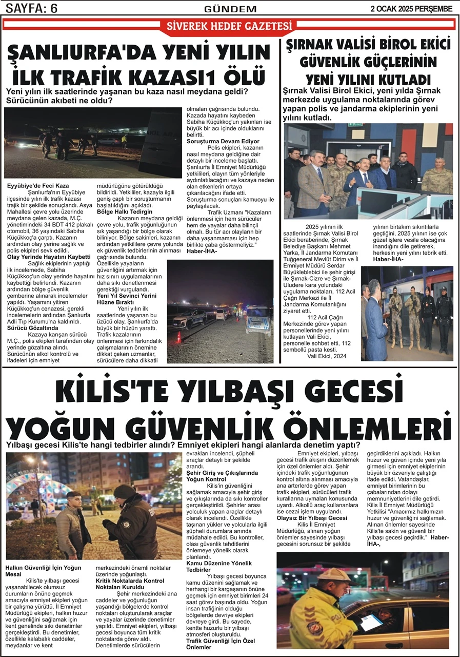 2.01.2025 Tarihli Gazetemiz