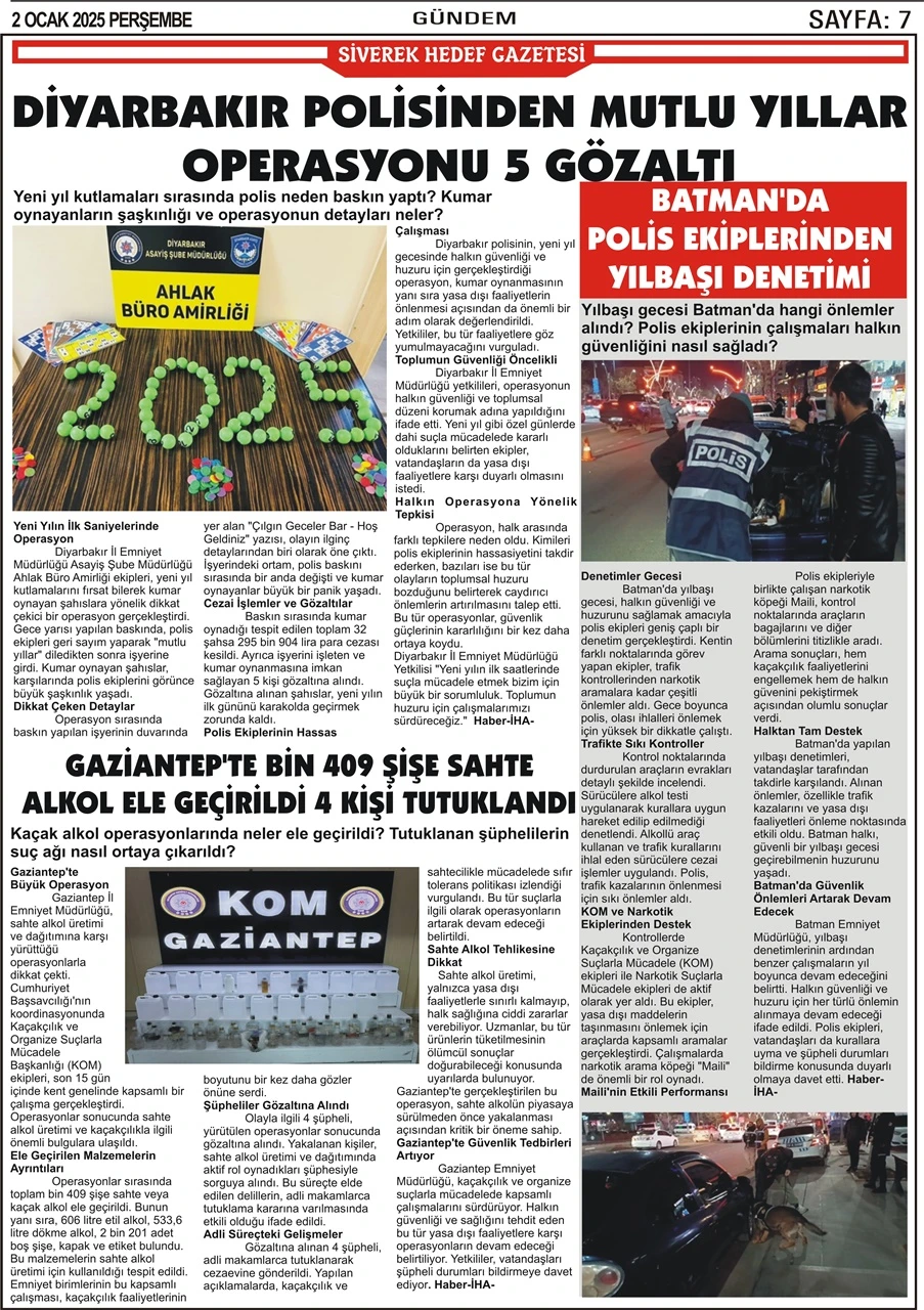 2.01.2025 Tarihli Gazetemiz