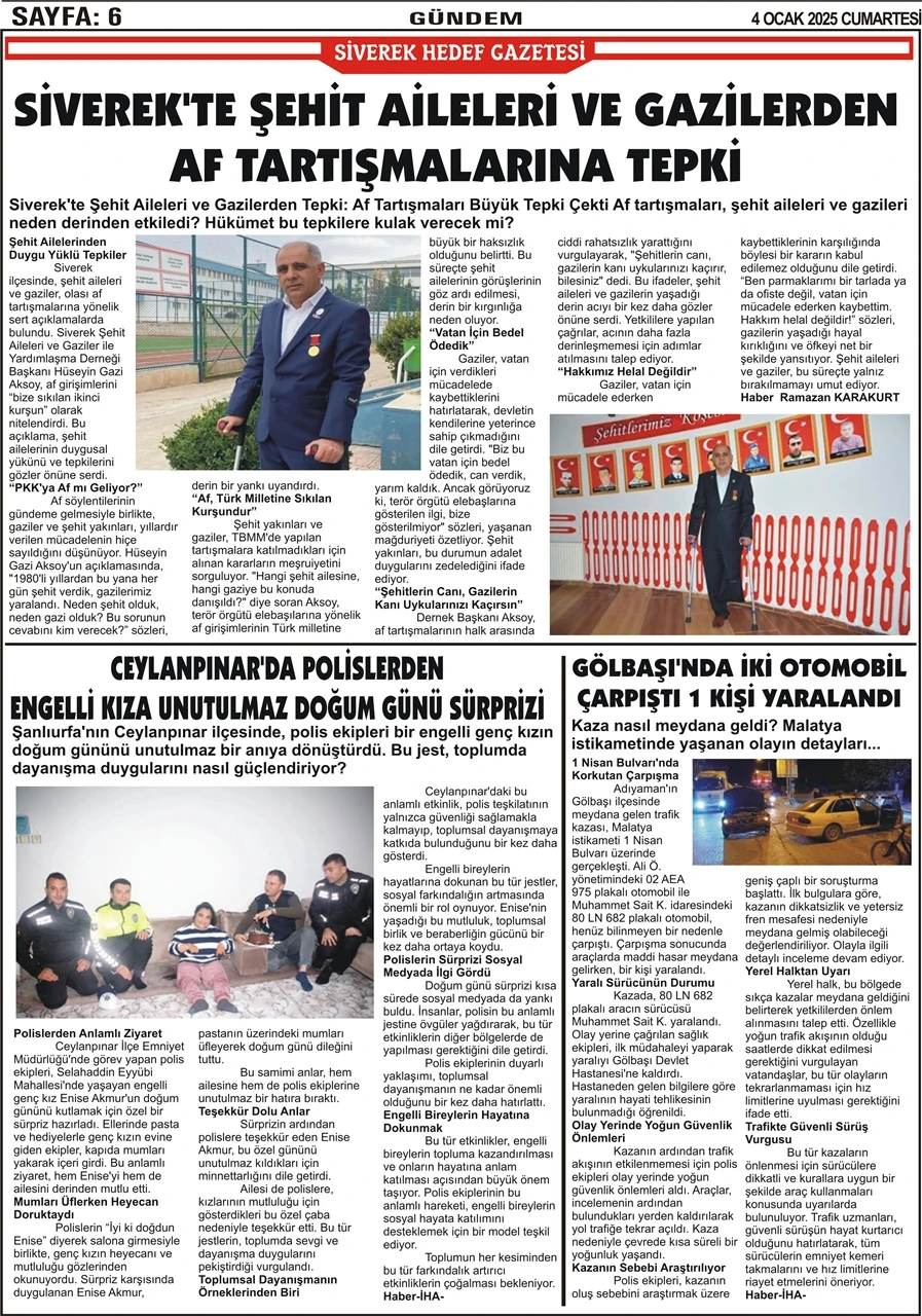 4.01.2025 Tarihli Gazetemiz 