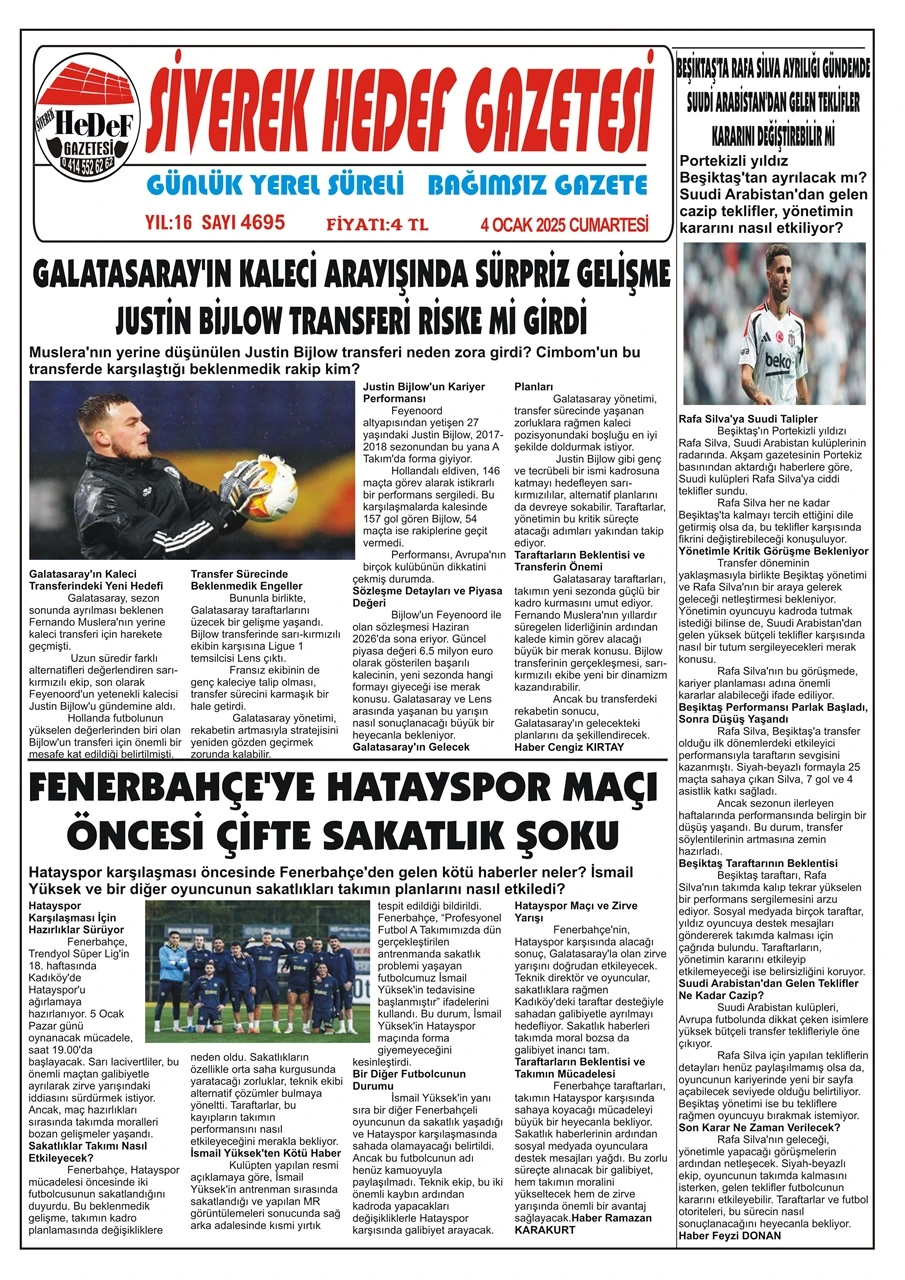 4.01.2025 Tarihli Gazetemiz 