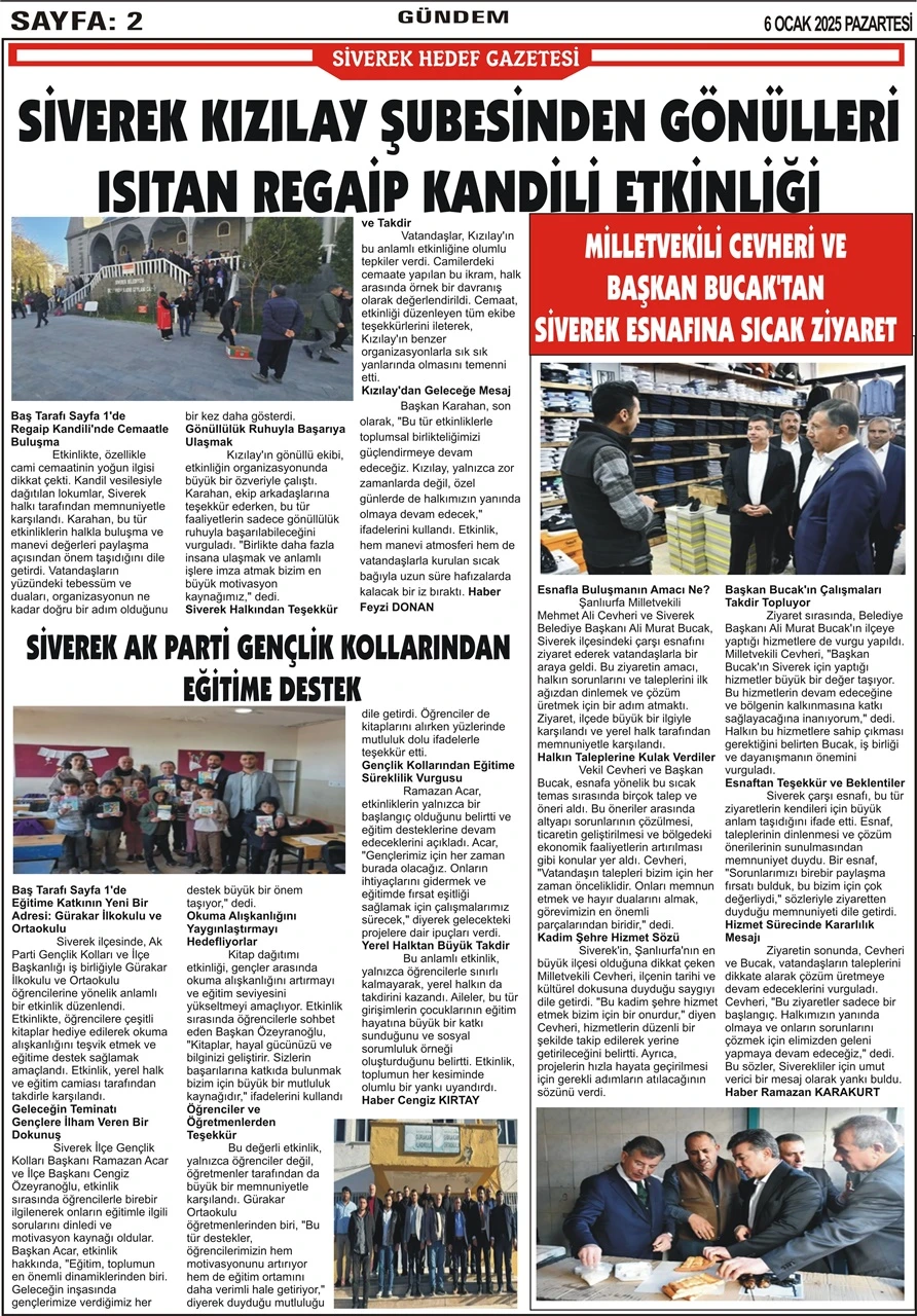 6.01.2025 Tarihli Gazetemiz