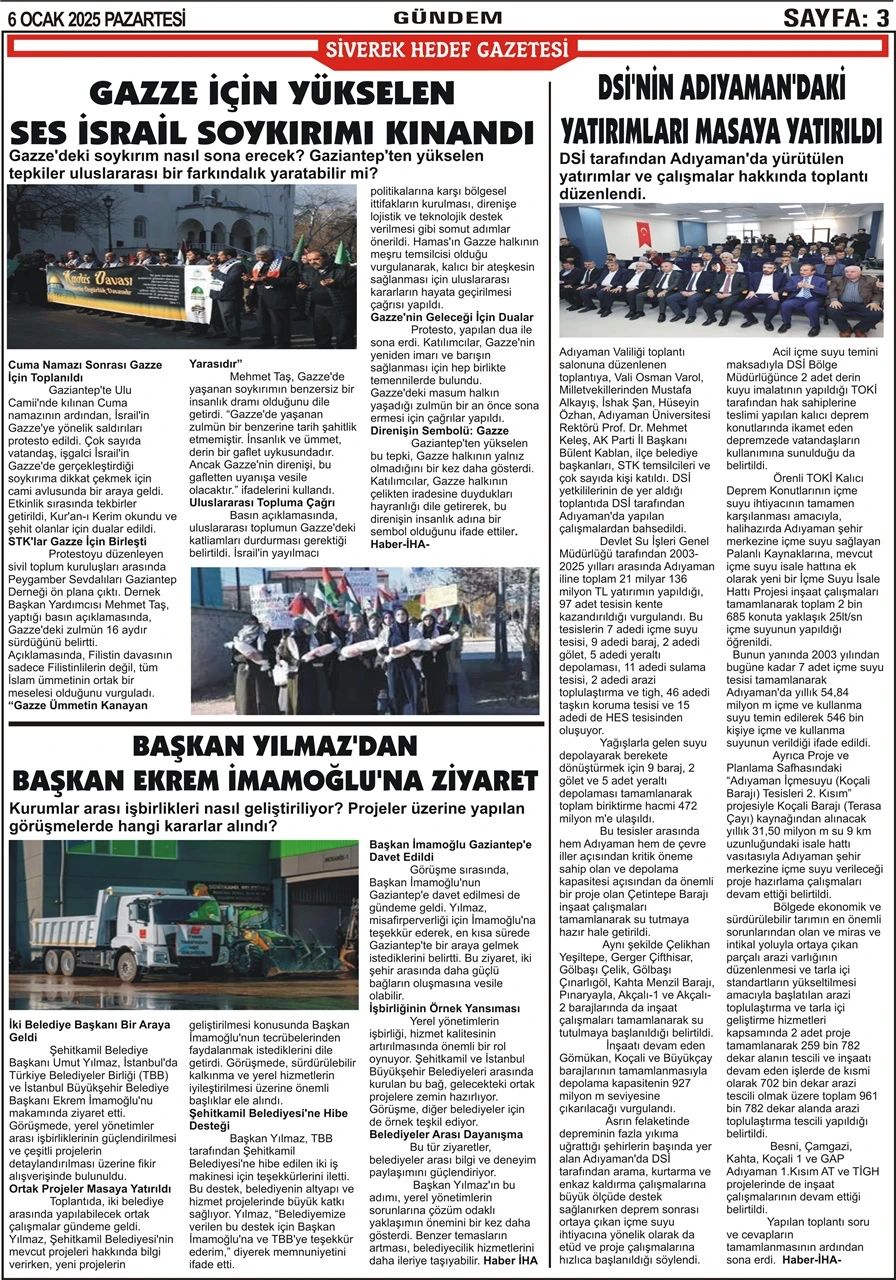 6.01.2025 Tarihli Gazetemiz