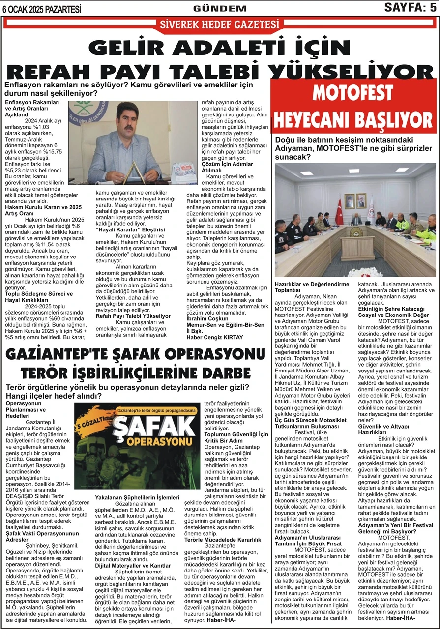 6.01.2025 Tarihli Gazetemiz