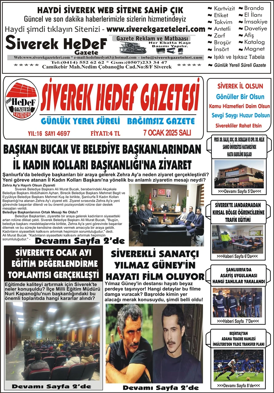 7.01.2025 Tarihli Gazetemiz