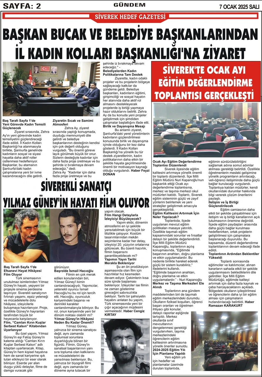 7.01.2025 Tarihli Gazetemiz