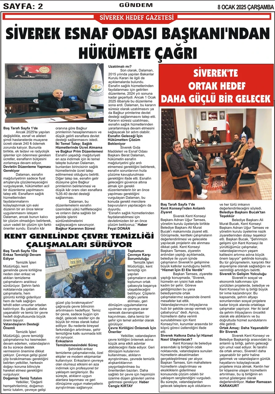 8.01.2025 Tarihli Gazetemiz 