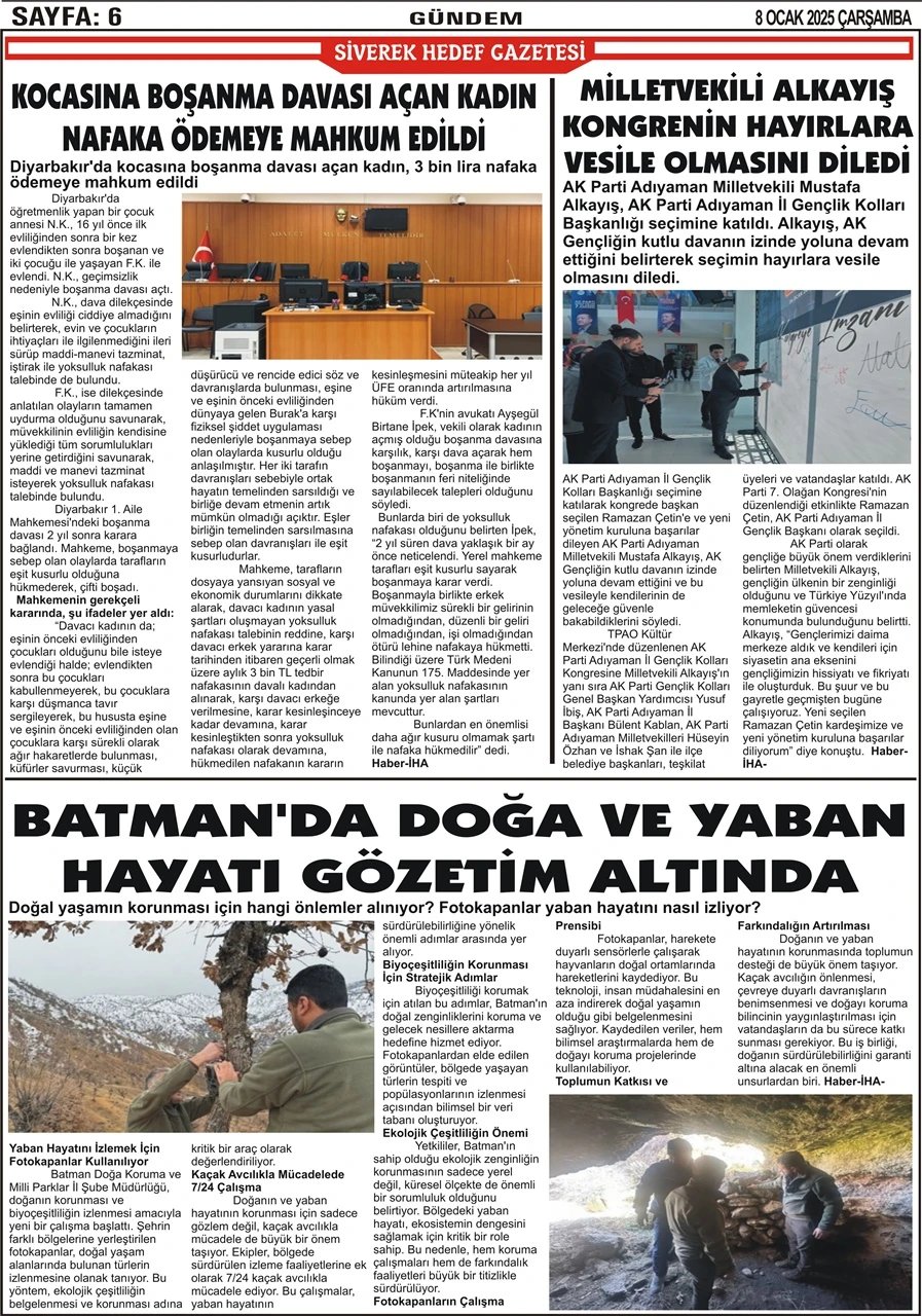 8.01.2025 Tarihli Gazetemiz 