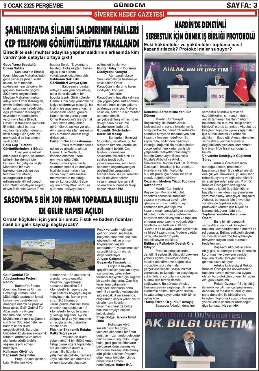 9.01.2025 Tarihli Gazetemiz 