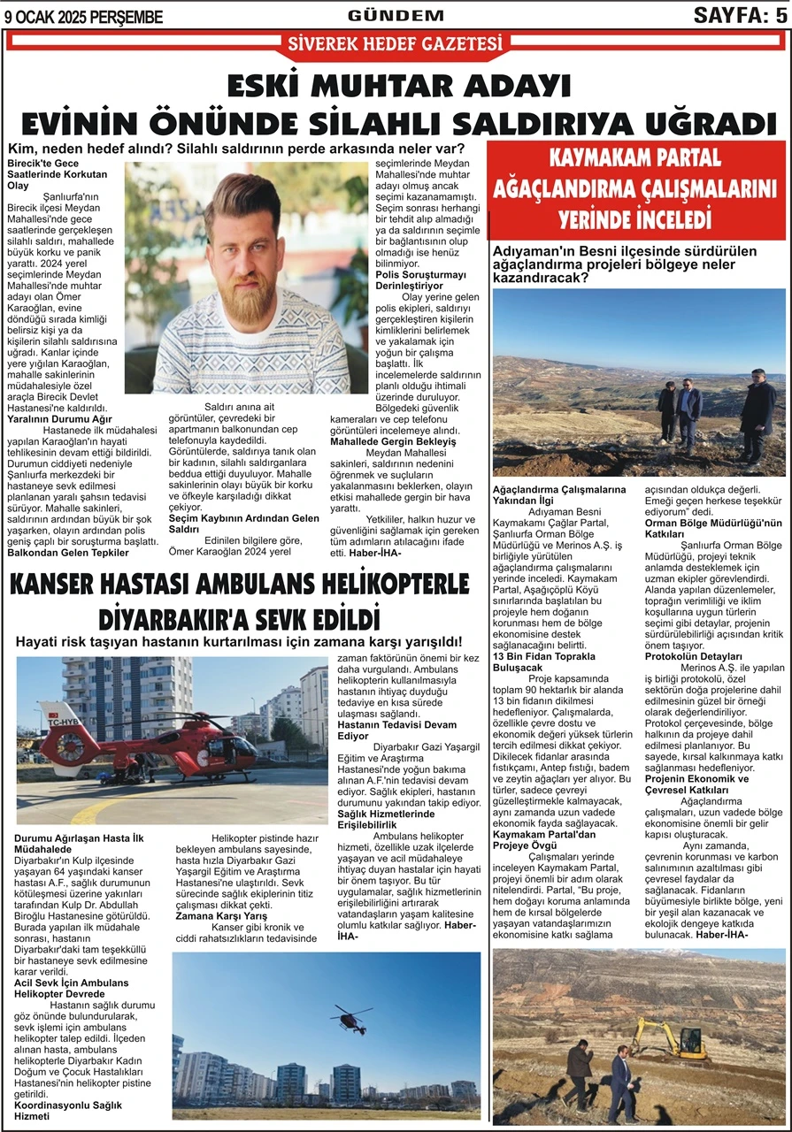 9.01.2025 Tarihli Gazetemiz 