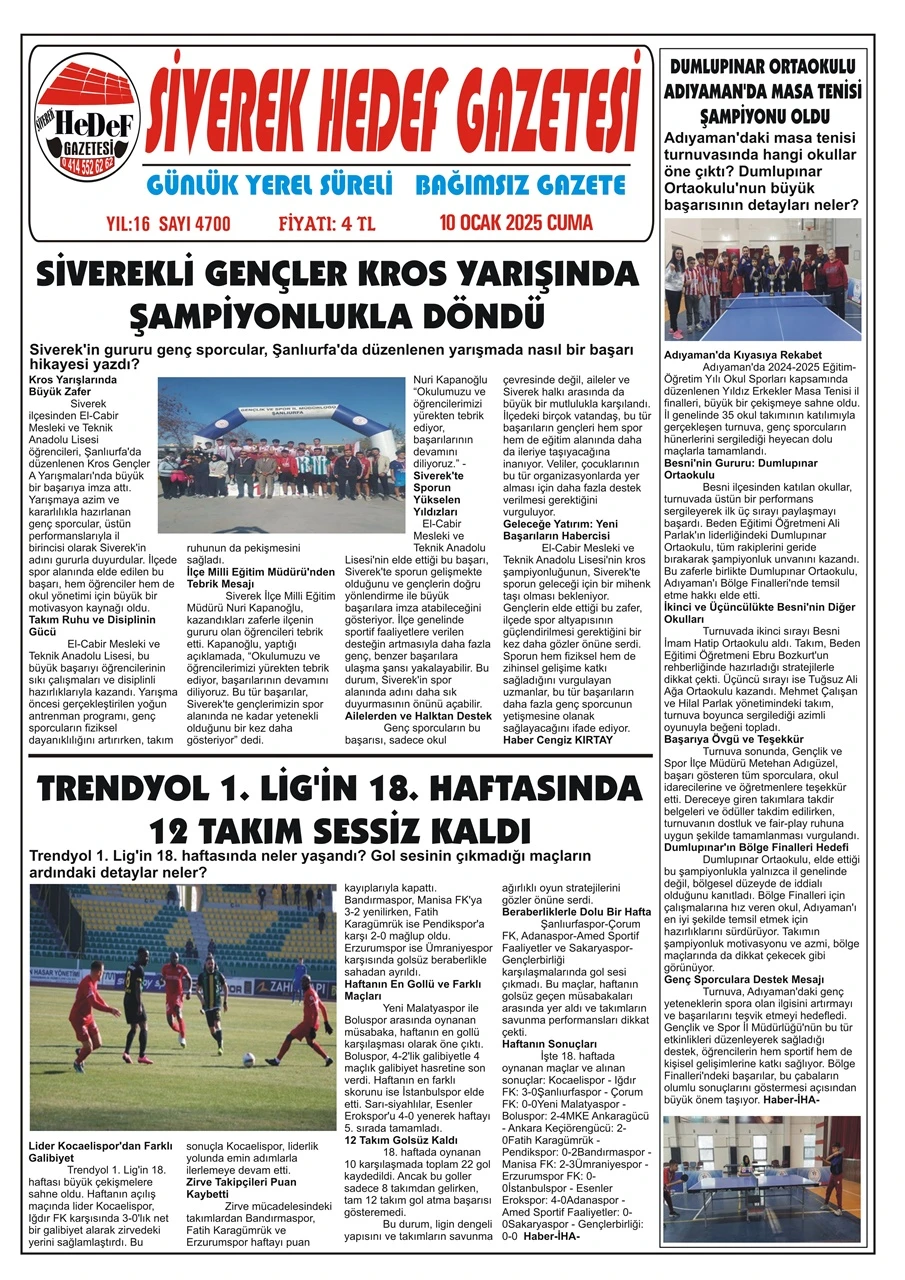 10.01.2025 Tarihli Gazetemiz