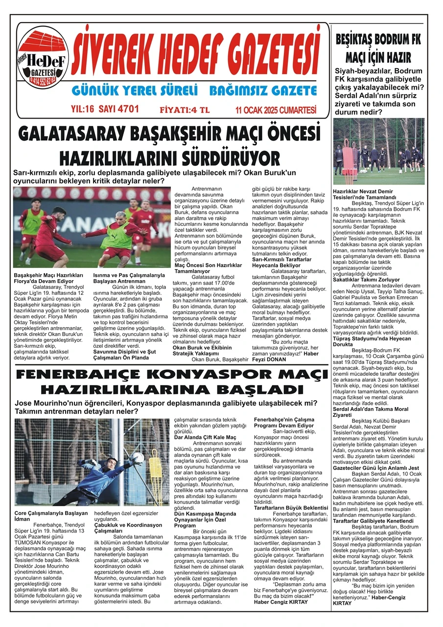 11.01.2025 Tarihli Gazetemiz