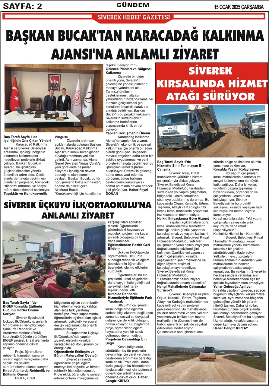 15.01.2025 Tarihli Gazetemiz