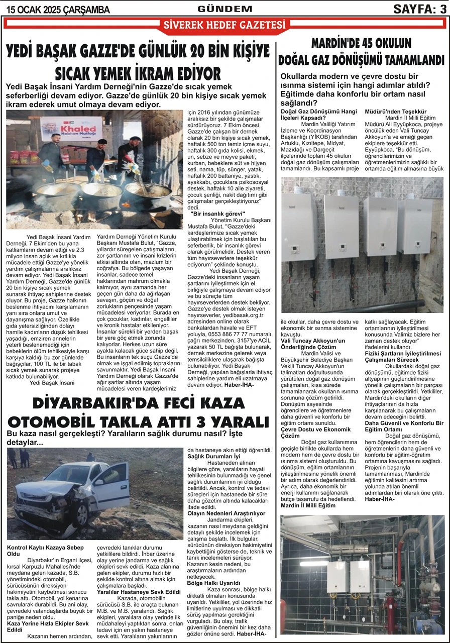 15.01.2025 Tarihli Gazetemiz