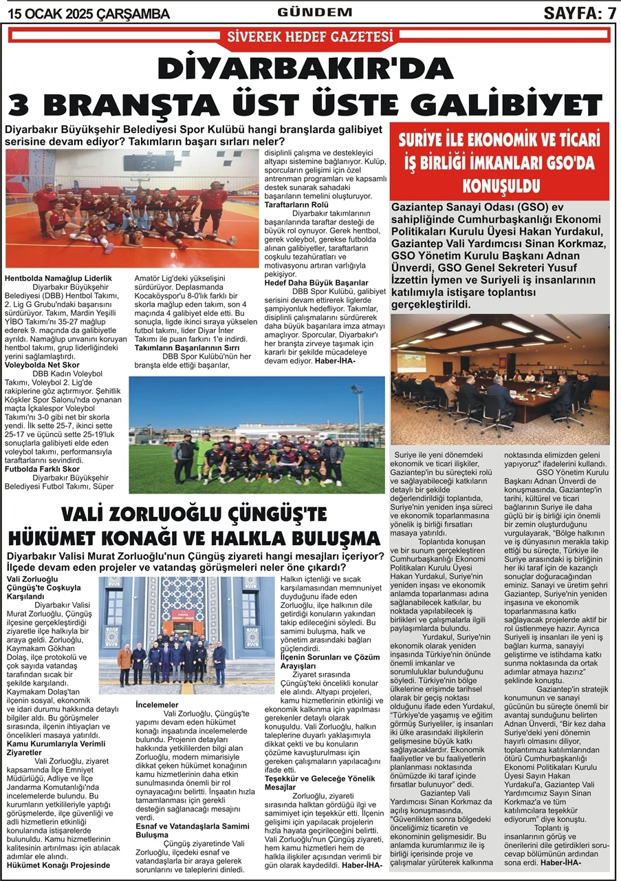 15.01.2025 Tarihli Gazetemiz