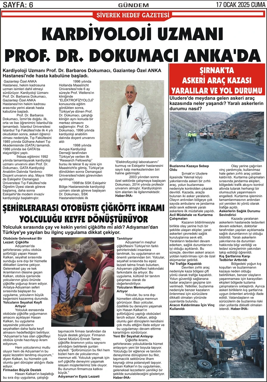 17.01.2025 Tarihli Gazetemiz