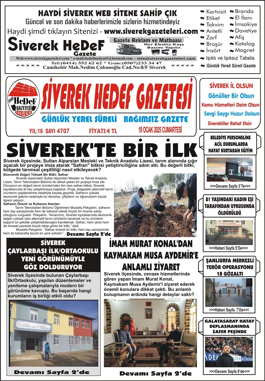 18.01.2025 Tarihli Gazetemiz