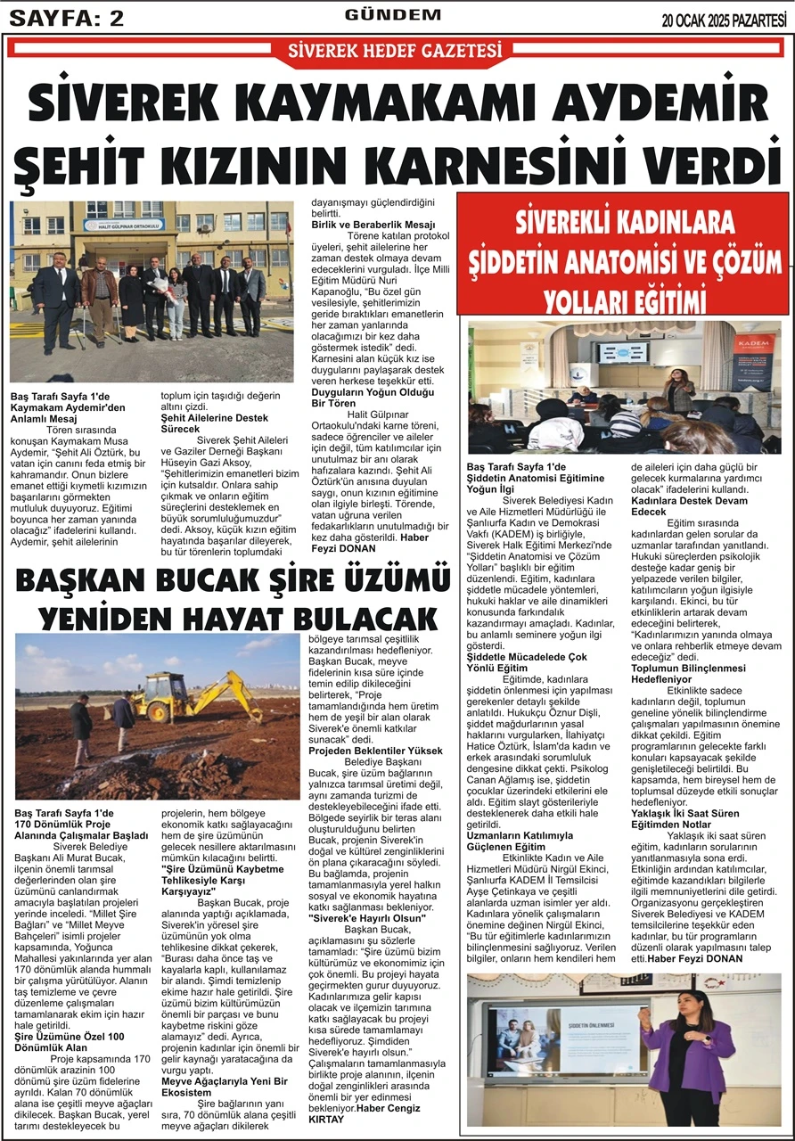 20.001.2025 Tarihli Gazetemiz