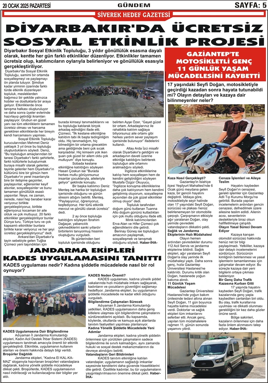 20.001.2025 Tarihli Gazetemiz