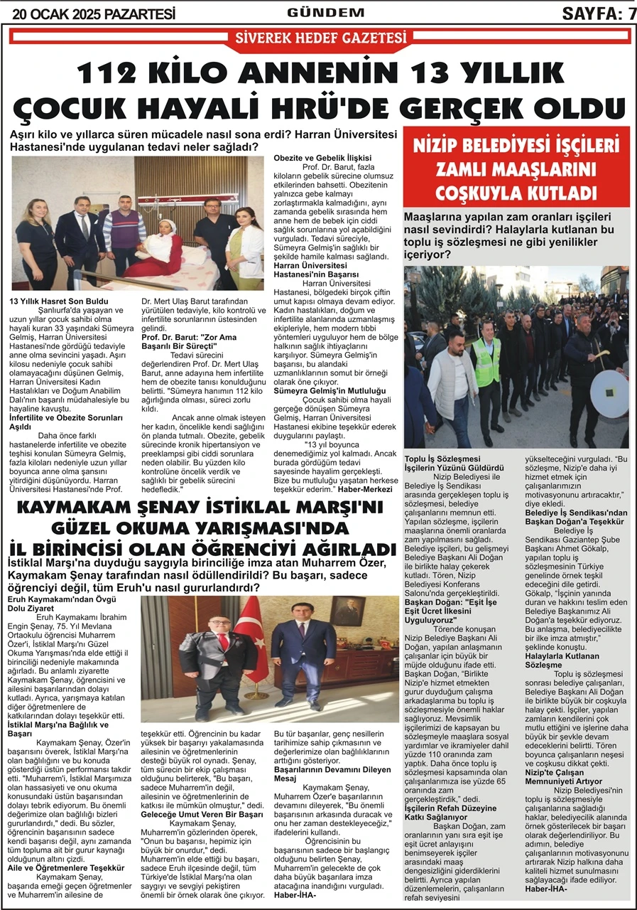 20.001.2025 Tarihli Gazetemiz