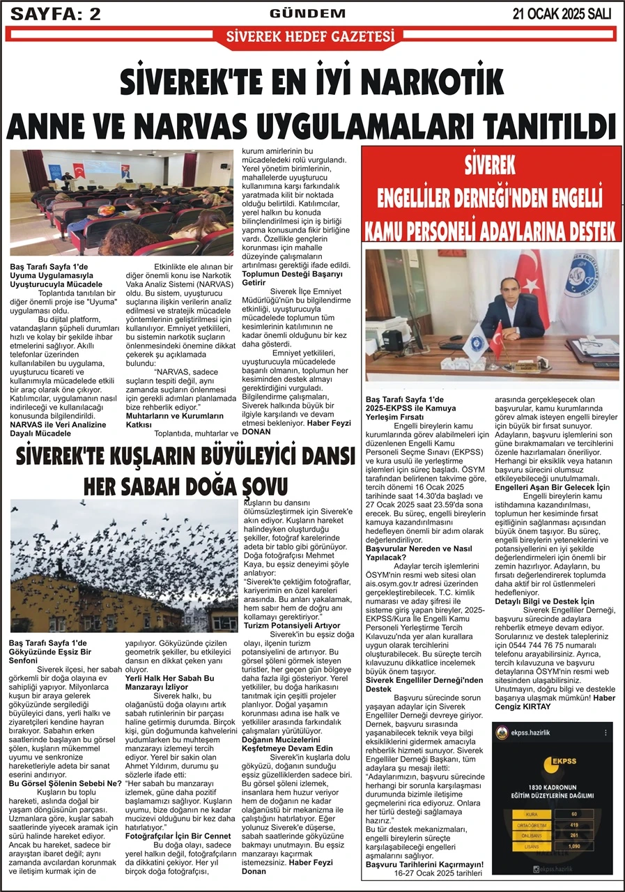 21.01.2025 Tarihli Gazetemiz