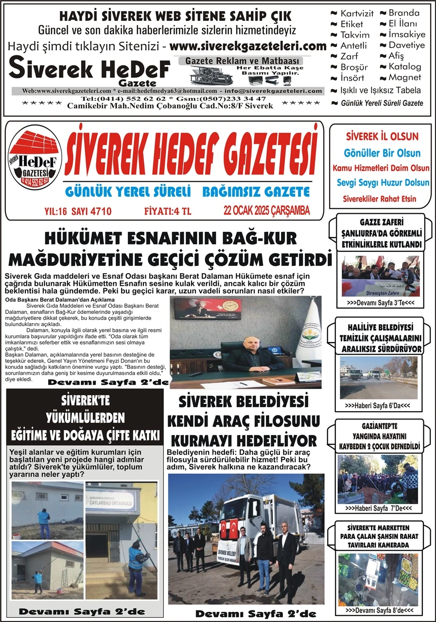 22.01.2025 Tarihli Gazetemiz