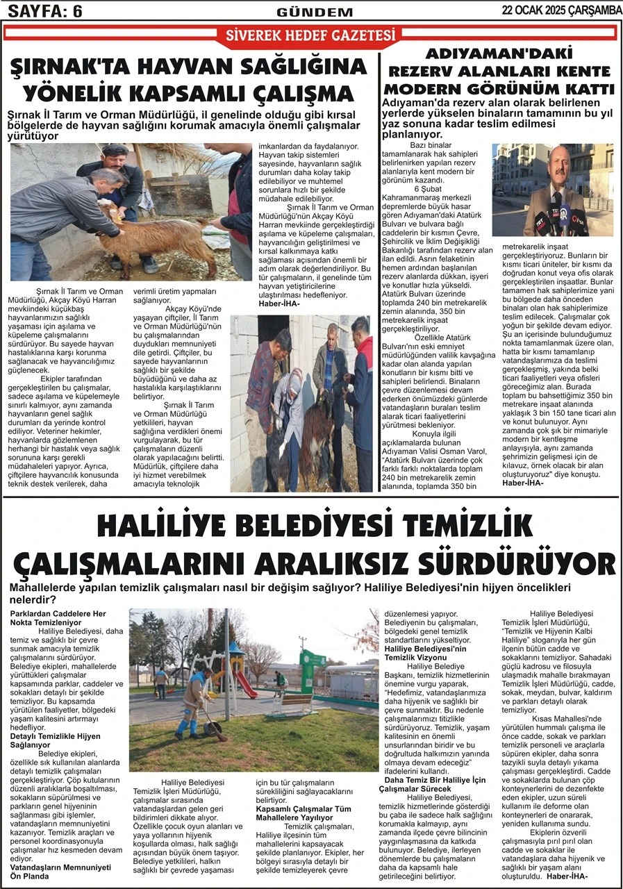 22.01.2025 Tarihli Gazetemiz