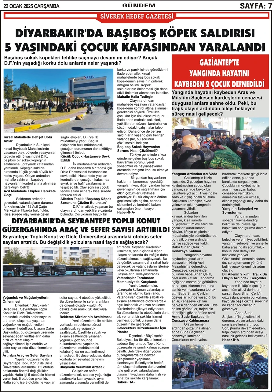 22.01.2025 Tarihli Gazetemiz