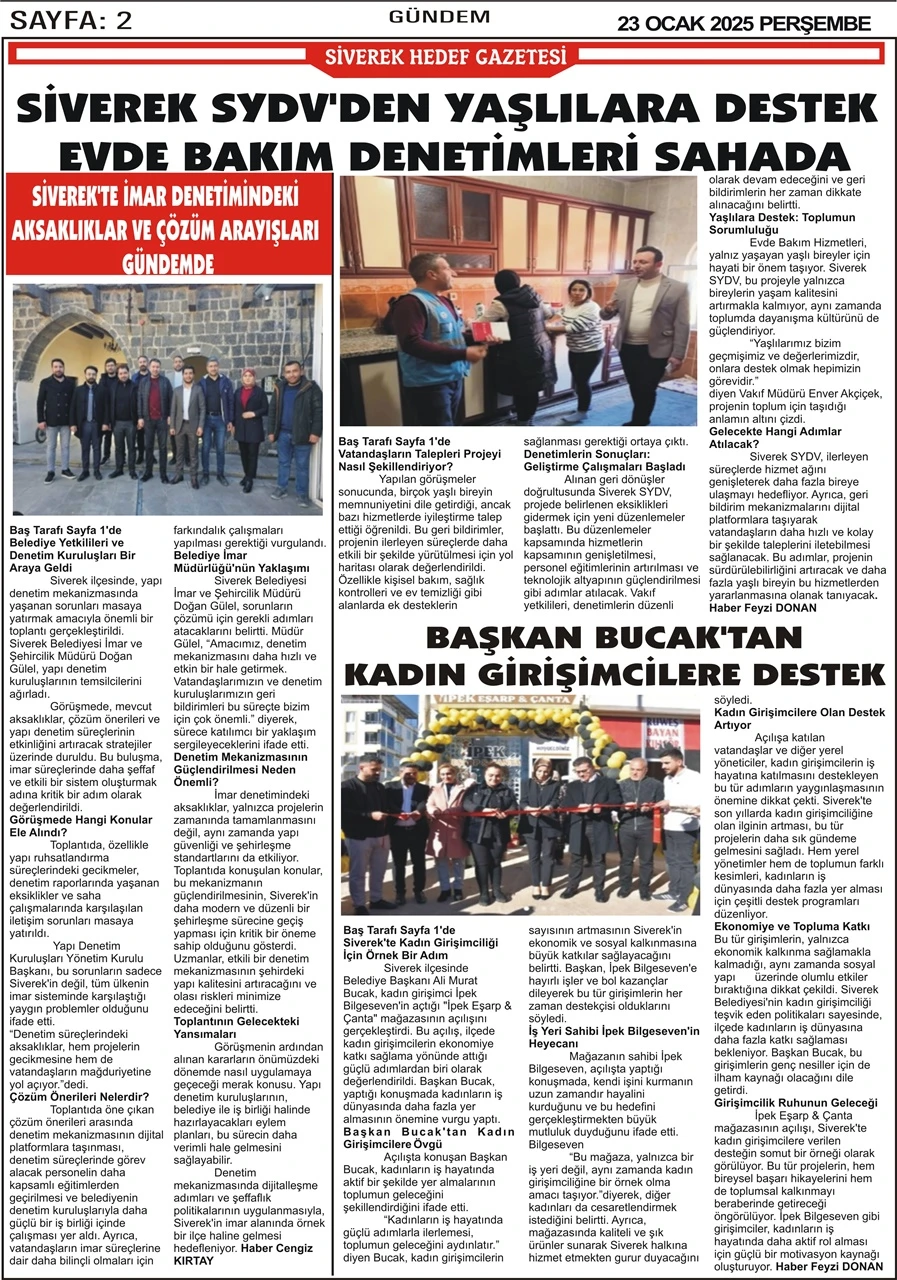 23.001.2025 Tarihli Gazetemiz