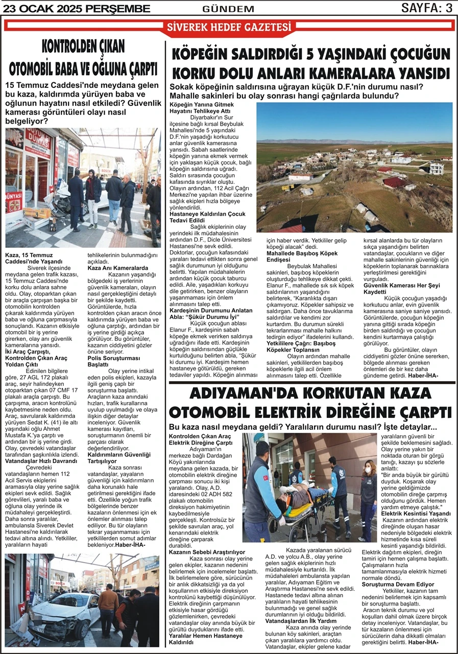 23.001.2025 Tarihli Gazetemiz