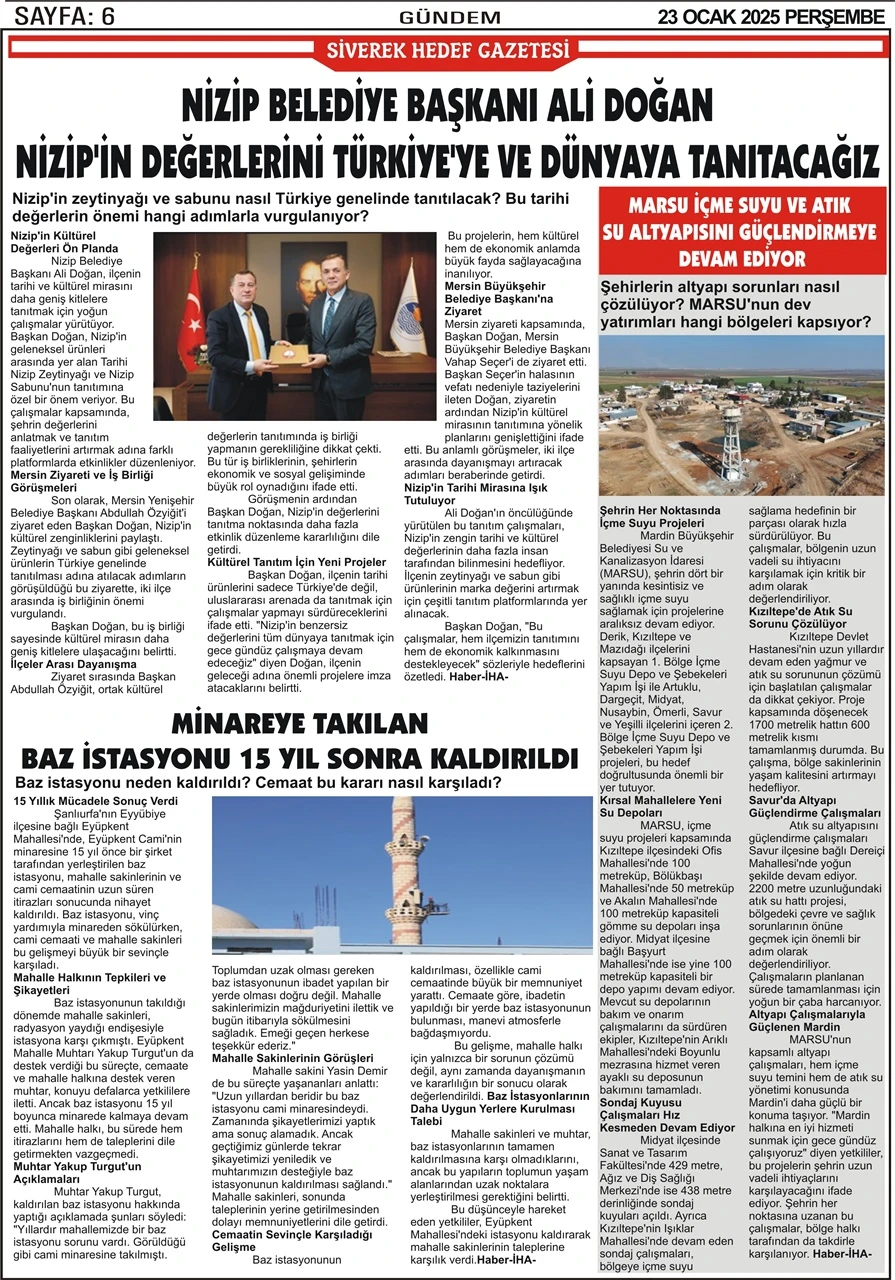 23.001.2025 Tarihli Gazetemiz