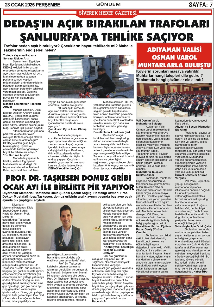 23.001.2025 Tarihli Gazetemiz