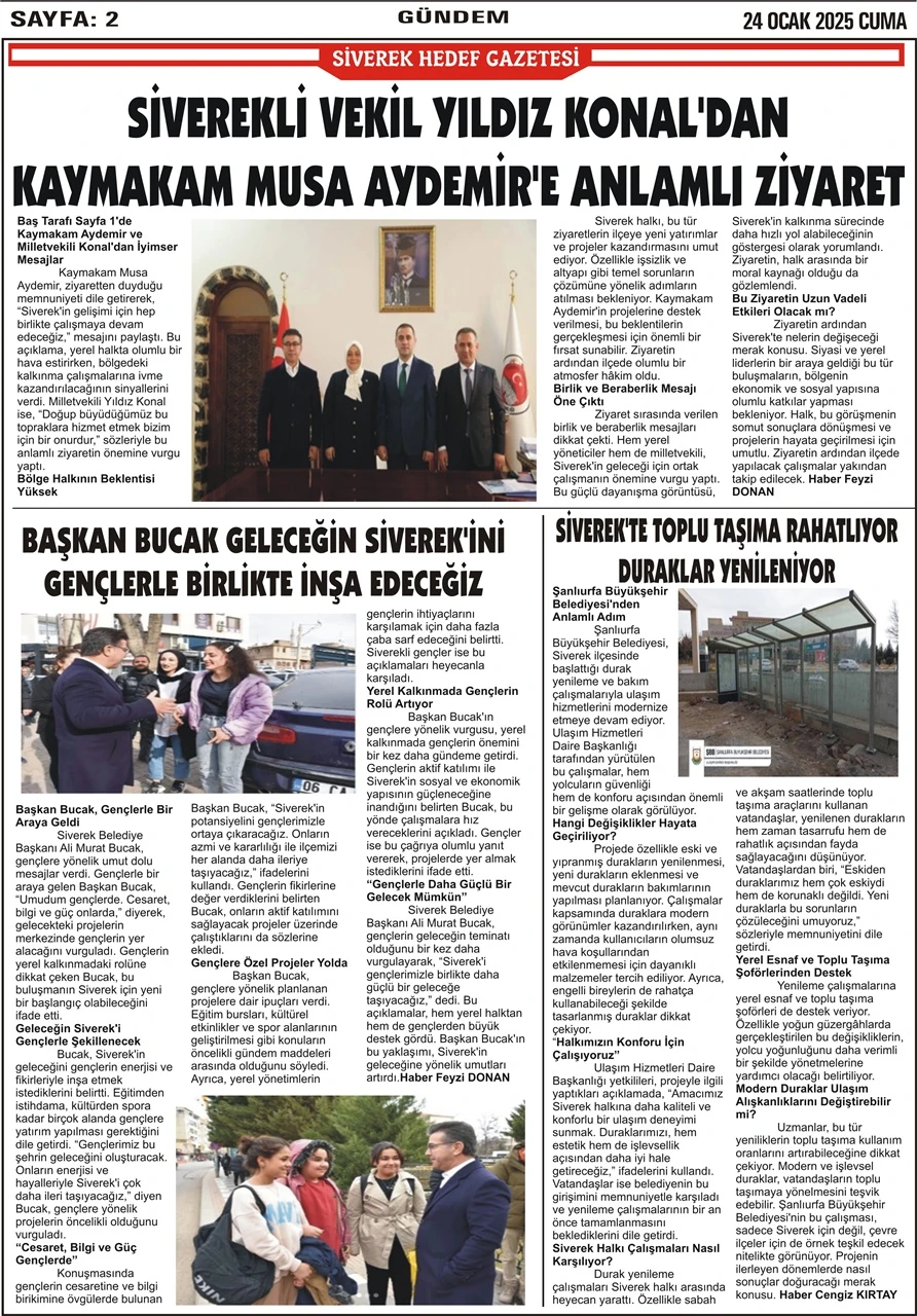 24.01.2025 Tarihli Gazetemiz