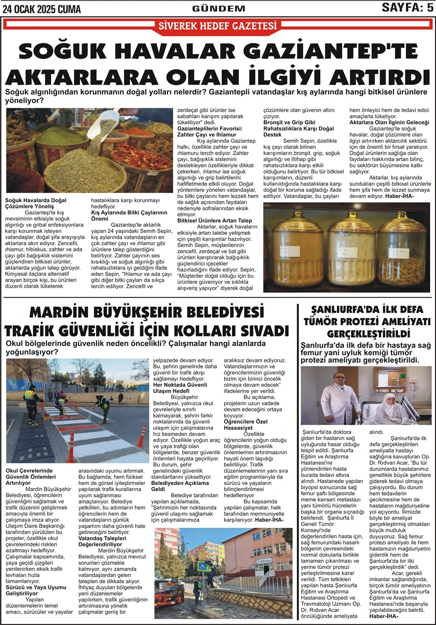 24.01.2025 Tarihli Gazetemiz