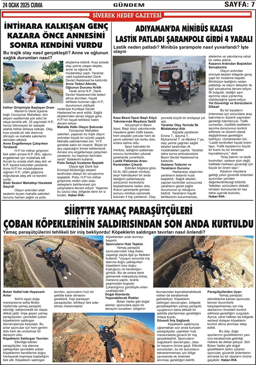 24.01.2025 Tarihli Gazetemiz