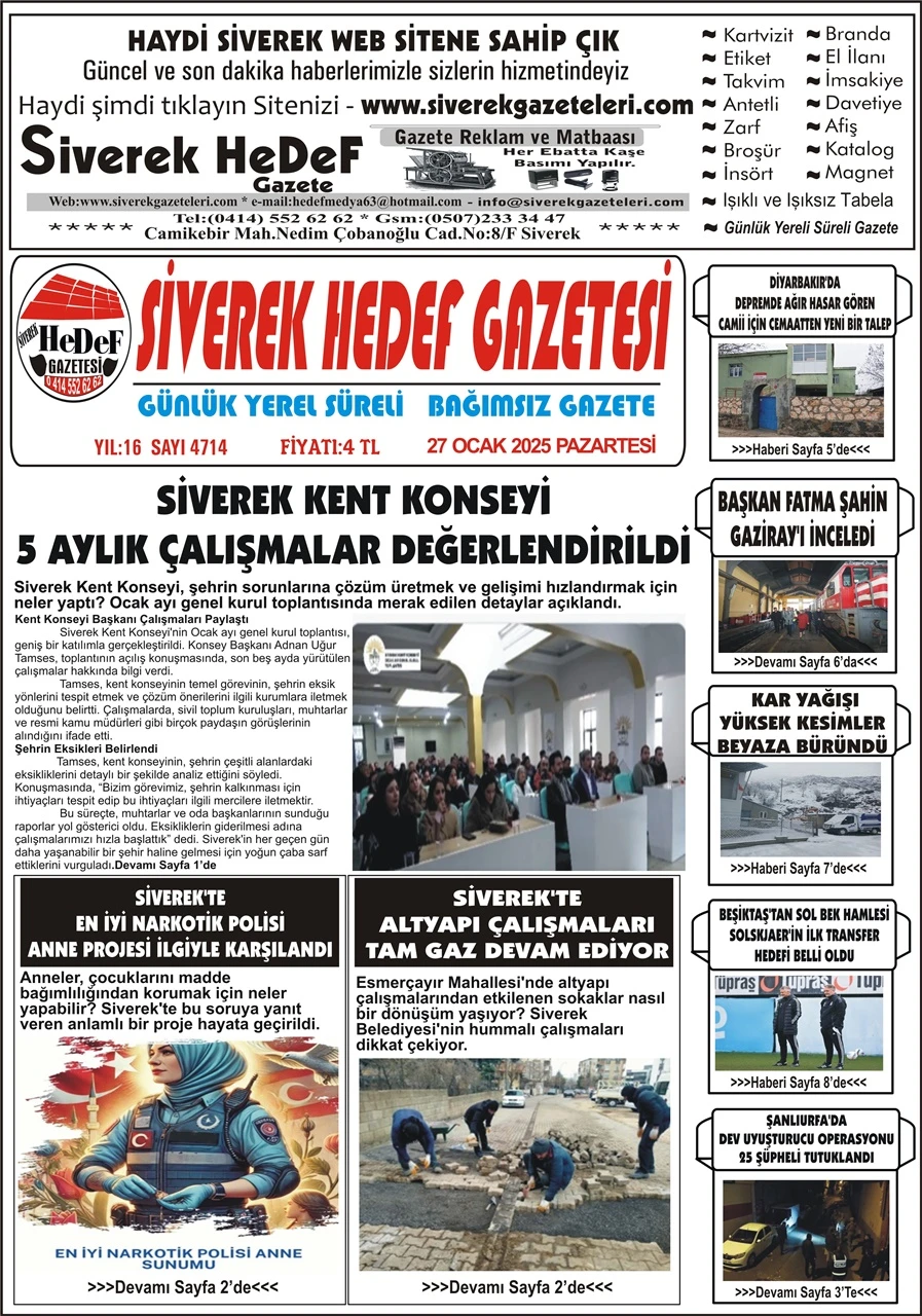 27.01.2025 Tarihli Gazetemiz