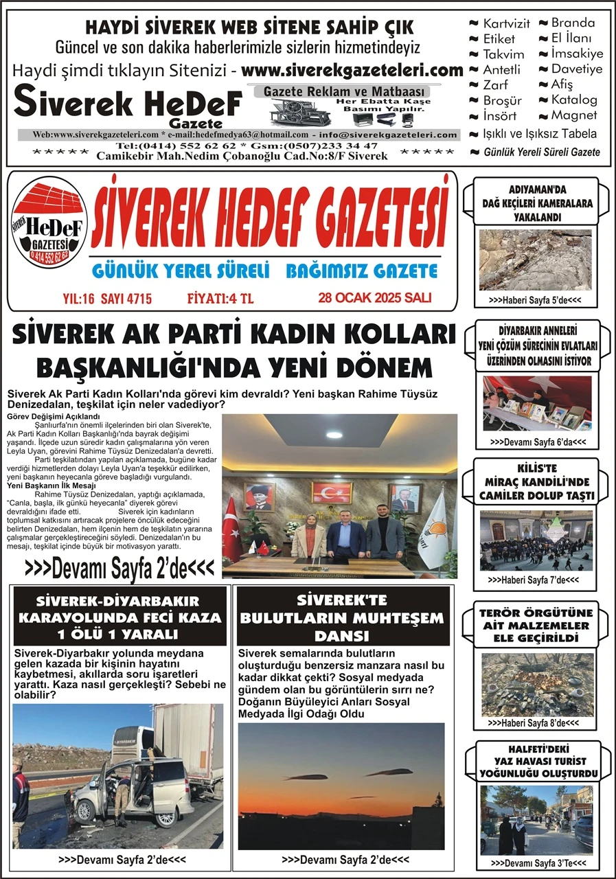 28.01.2025 Tarihli Gazeteöiz