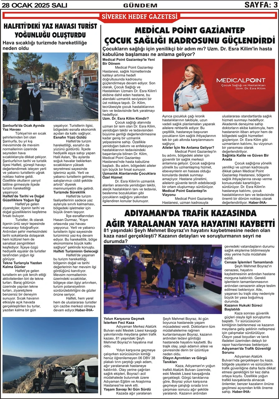 28.01.2025 Tarihli Gazeteöiz