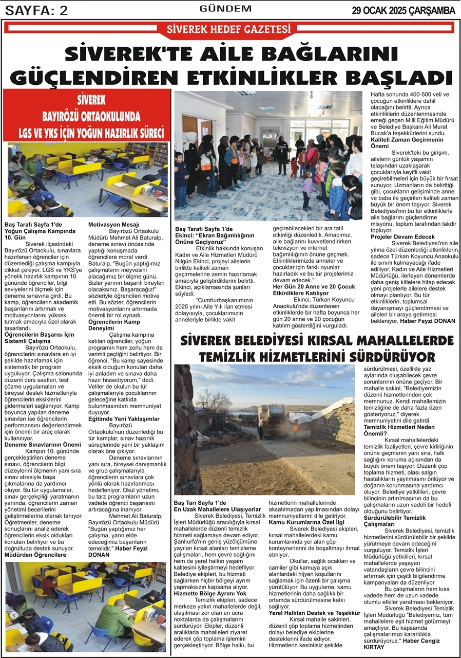 29.01.2025 Tarihli Gazetemiz