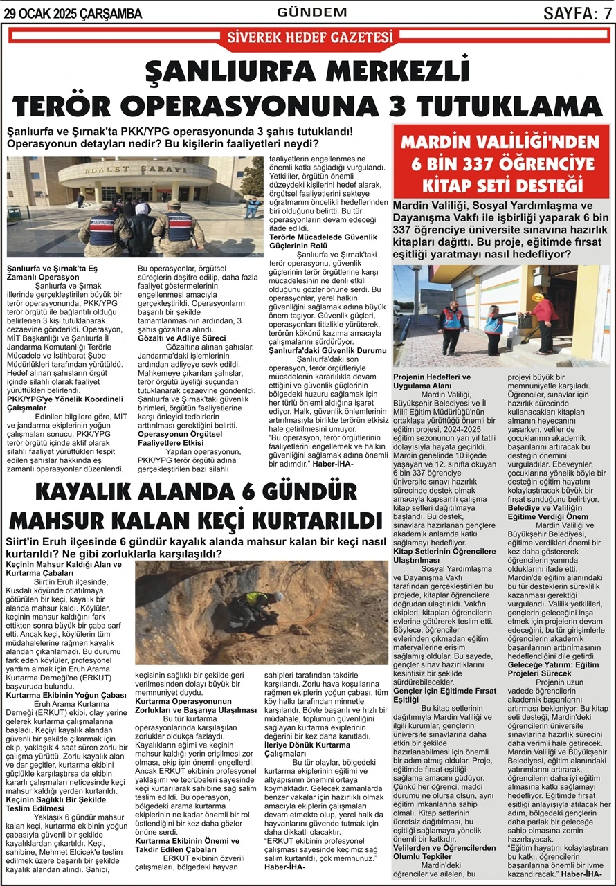 29.01.2025 Tarihli Gazetemiz