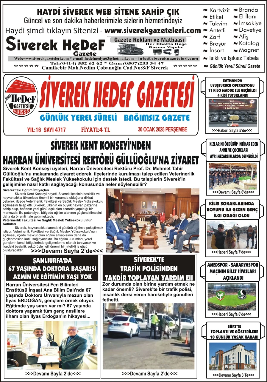 30.01.2025 Tarihli Gazetemiz