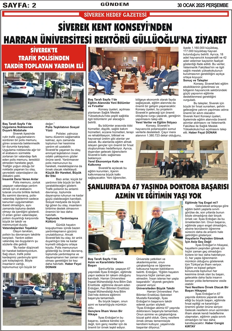 30.01.2025 Tarihli Gazetemiz